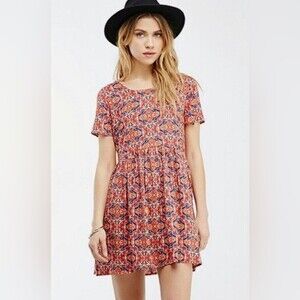 Cross back abstract print dress size medium